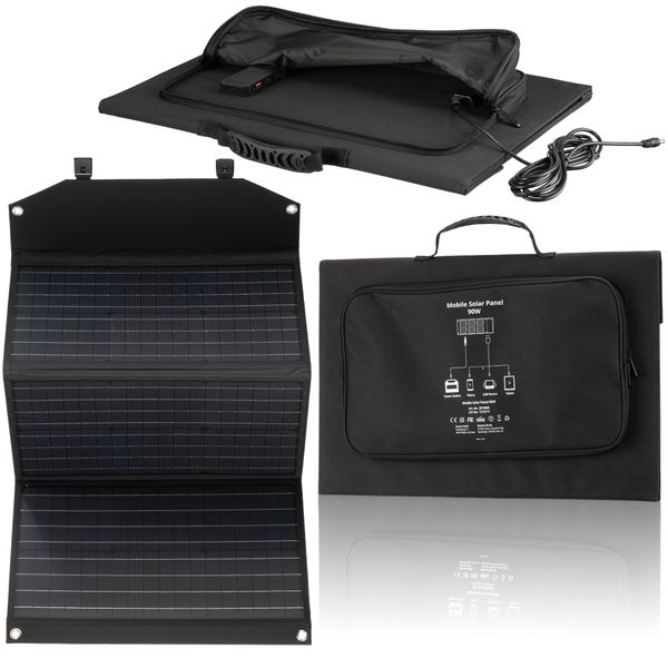 Портативное зарядное устройство для солнечной панели Bresser Mobile Solar Charger 90 Watt USB DC (3810060) 930151 фото